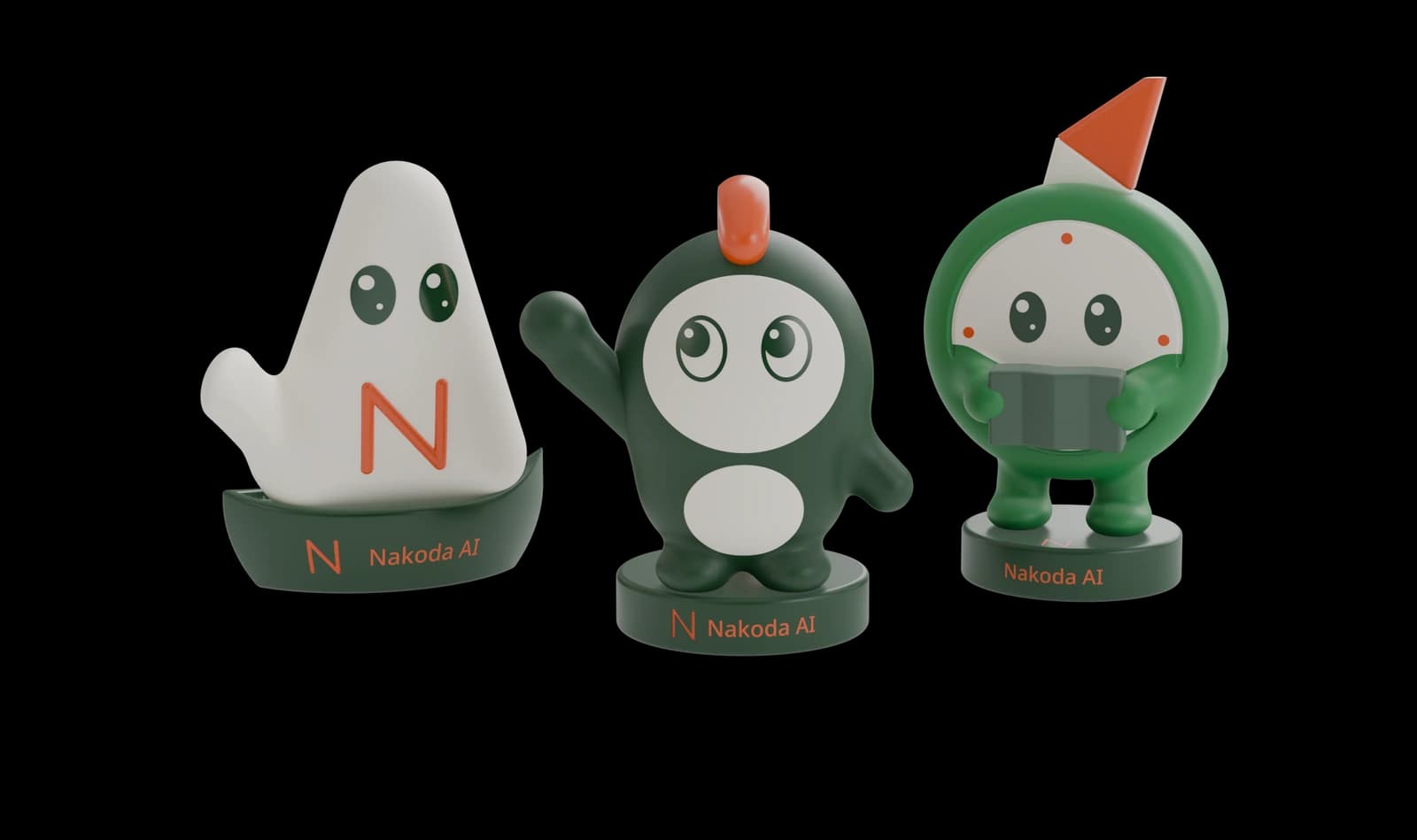 AI Cartoon Mascot, cut out on the Collectibles and Awards world colour