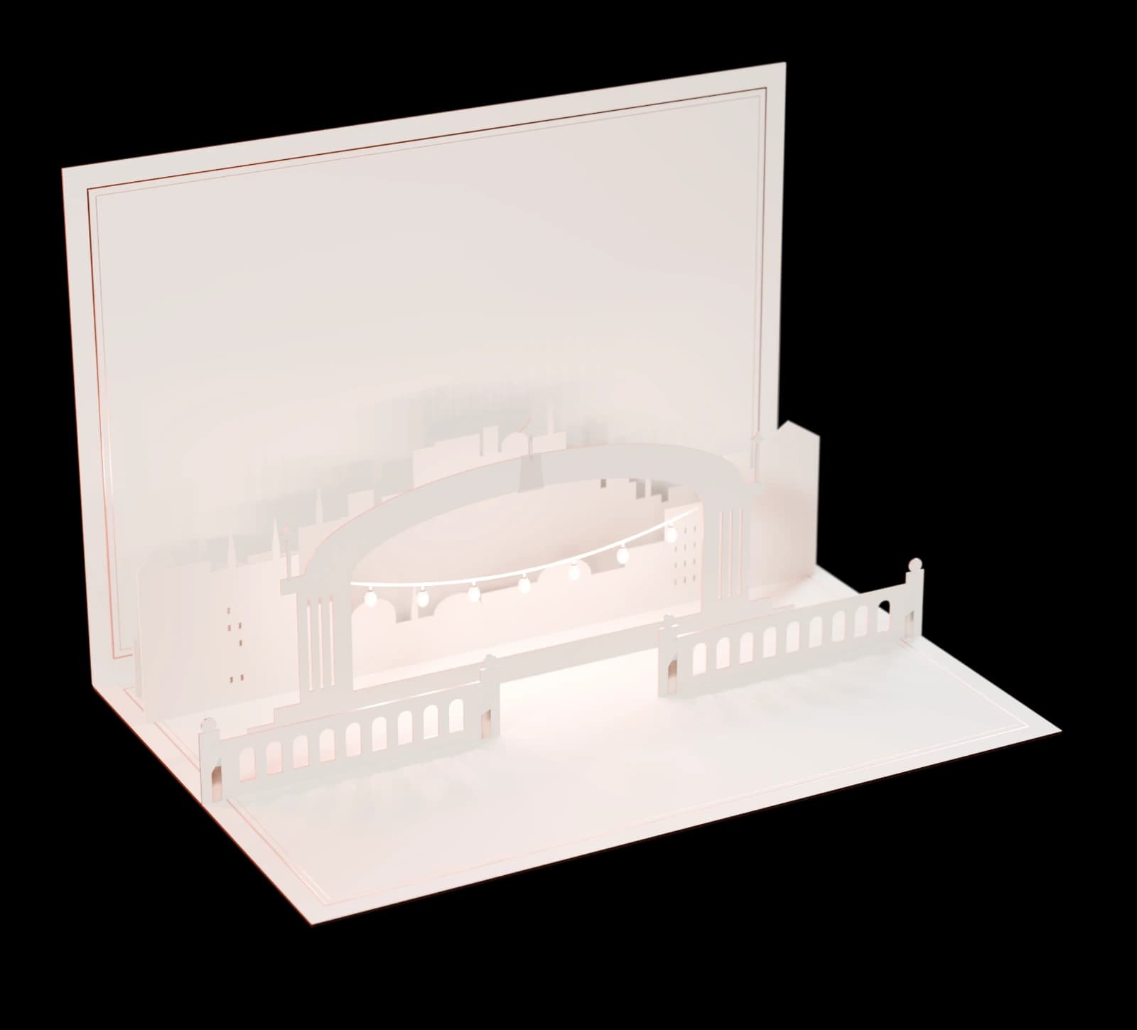 3D Animated Event Card, cut out on the Studio world colour