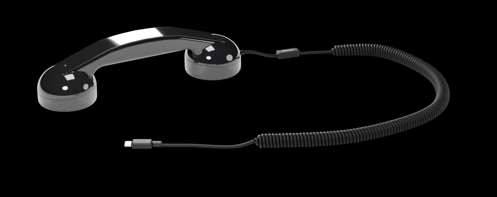Retro Phone Handset - Native Union POP Phone (Black), cut out on the Retro and Statement Tech world colour