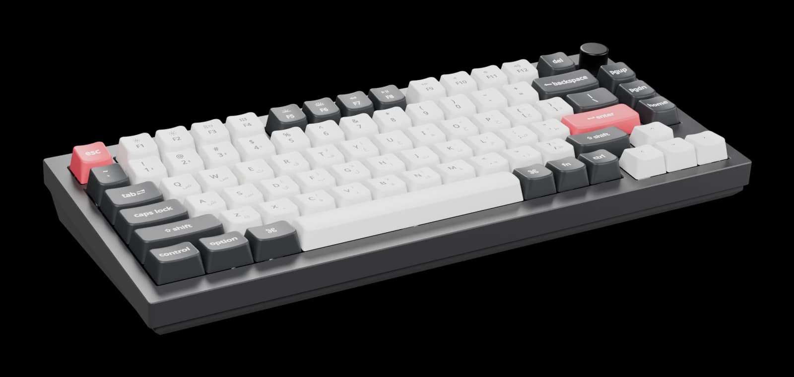 Mechanical Keyboard - Keychron Q1 HE (Carbon Black, Arabic-English), cut out on the Desk and Workspace world colour