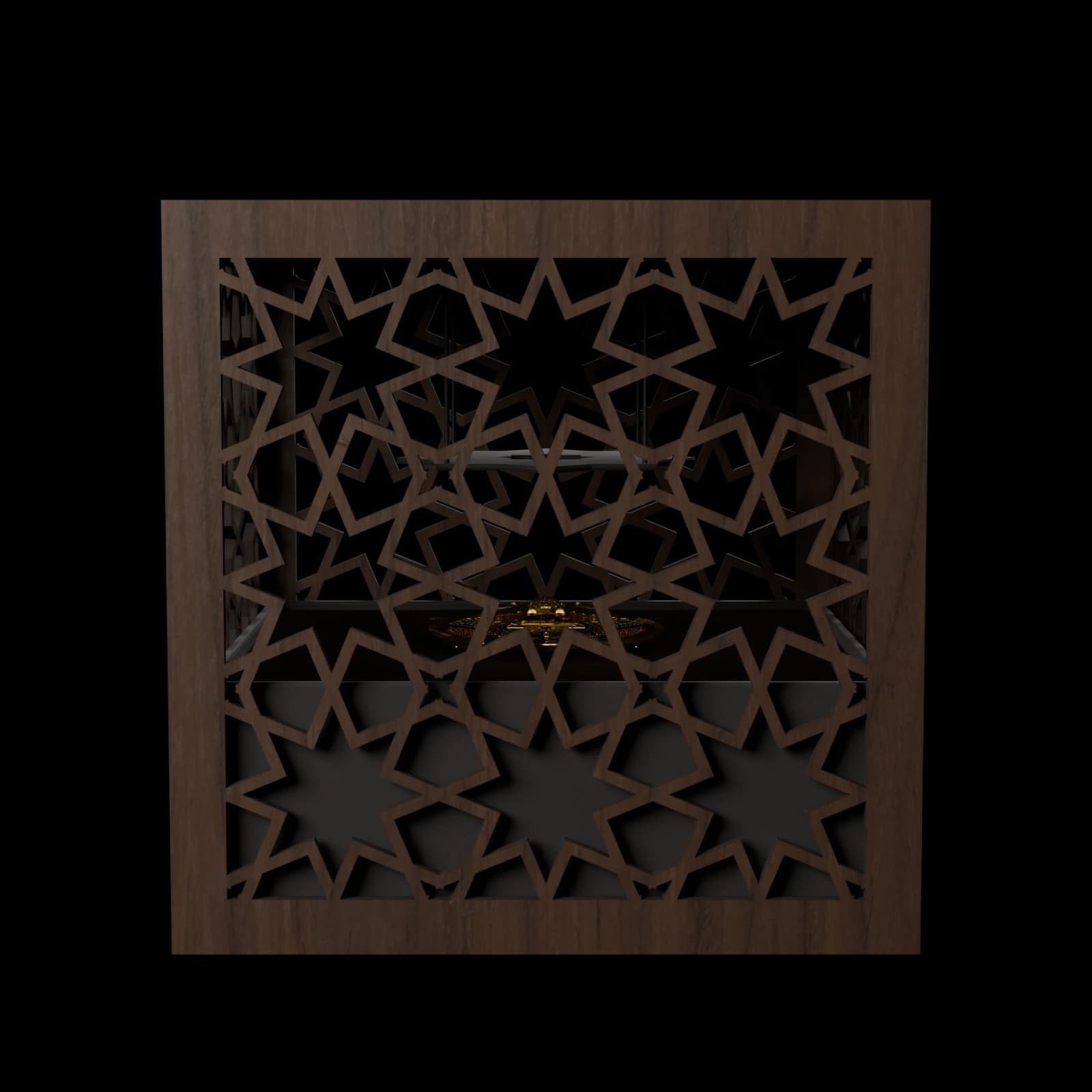 Mashrabiya PR Box - Nakoda Atelier, cut out on the Nakoda AI Art Gallery world colour
