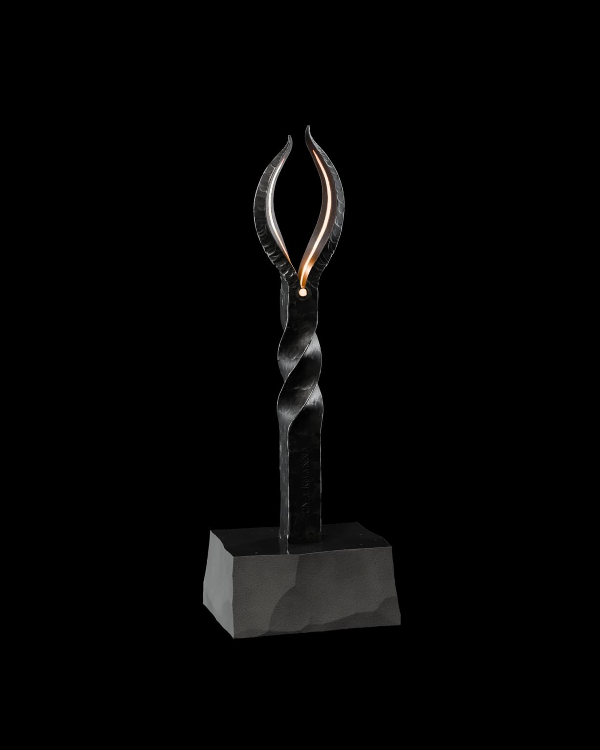 Agni Trophy - Nakoda Atelier, cut out on the Nakoda AI Art Gallery world colour